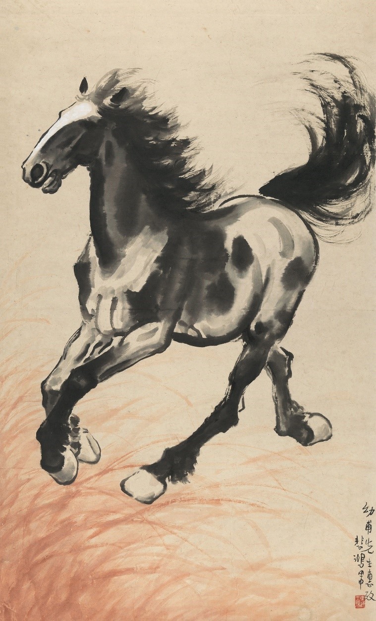 <h2>奔马</h2><p>作者：徐悲鸿</p><p>创作年代：1944年</p><p>规格：105cm×60.8cm</p><p>品类：中国画</p>